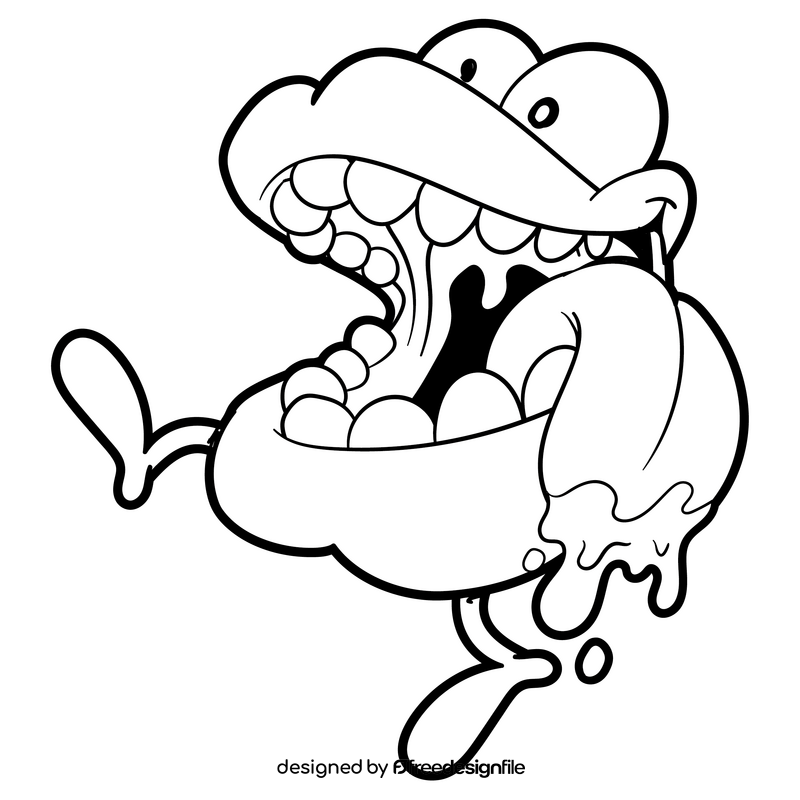 Mouth cartoon black and white clipart