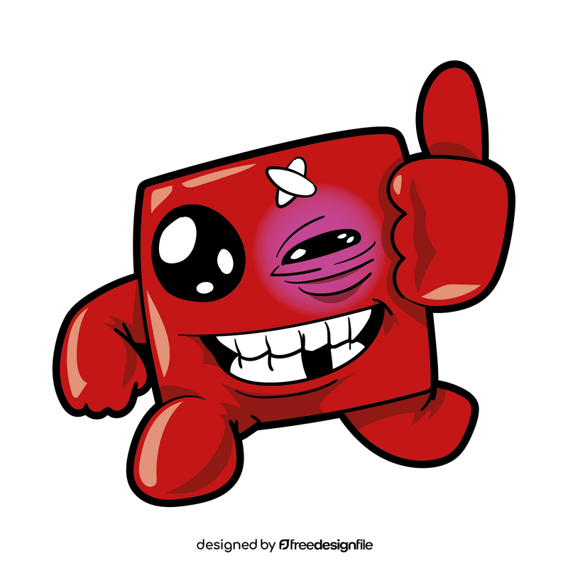 Super Meat Boy cartoon clipart