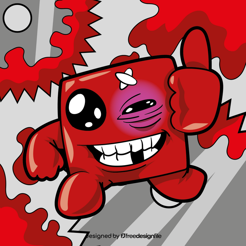 Super Meat Boy cartoon vector