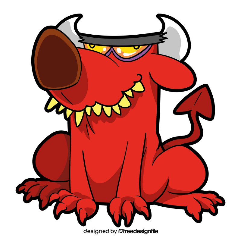 Dog devil cartoon clipart