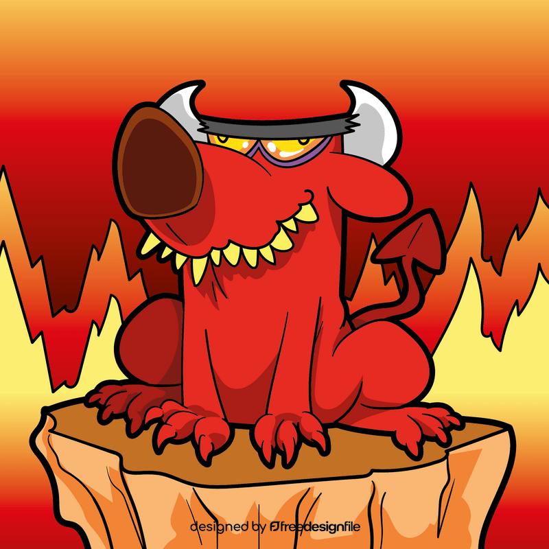 Dog devil cartoon vector