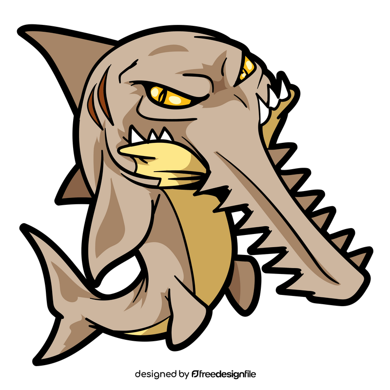 Saw shark cartoon clipart