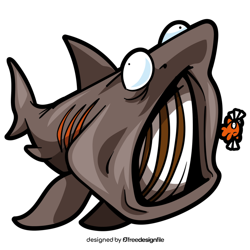 Basking shark cartoon clipart