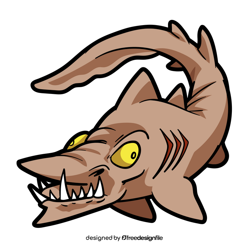 Goblin shark cartoon clipart