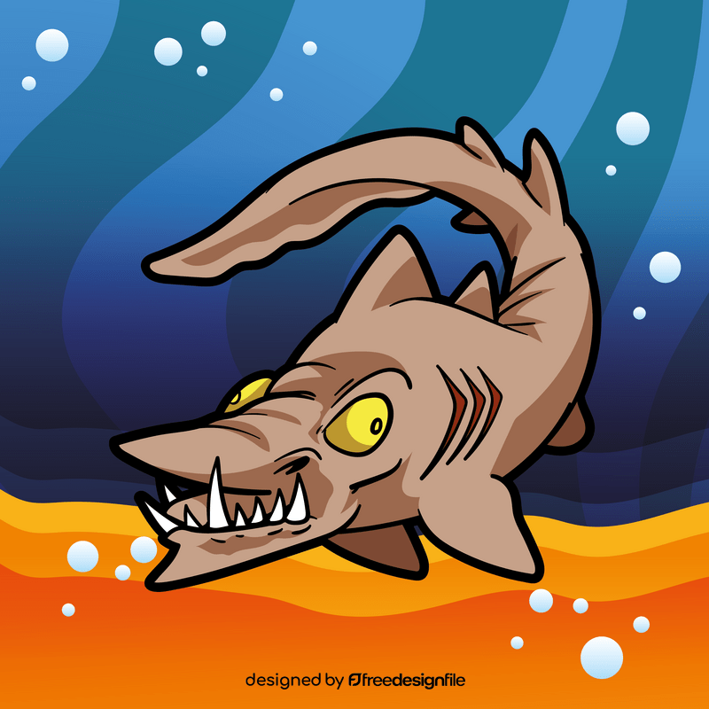 Goblin shark cartoon vector