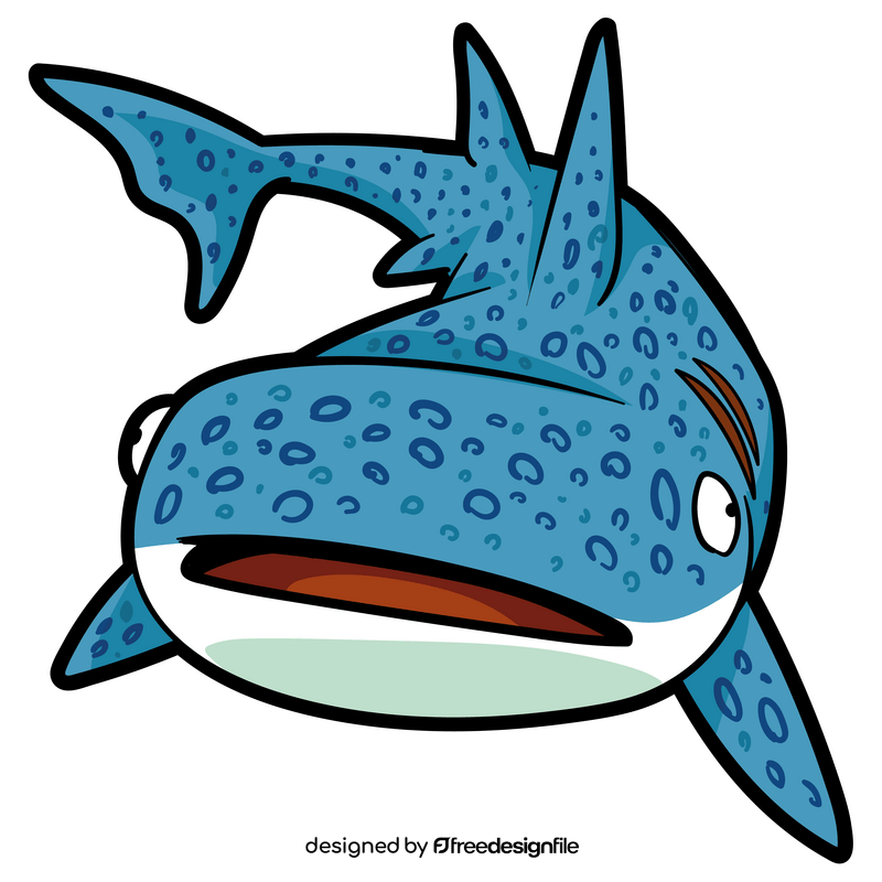 Whale shark cartoon clipart