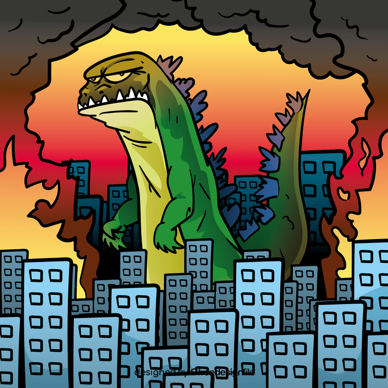 Godzilla cartoon vector