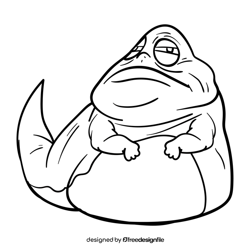 Jabba the Hutt cartoon black and white clipart