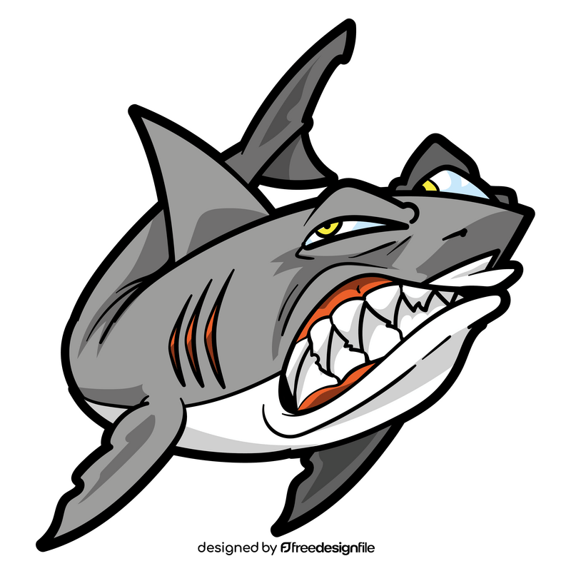 White shark cartoon clipart