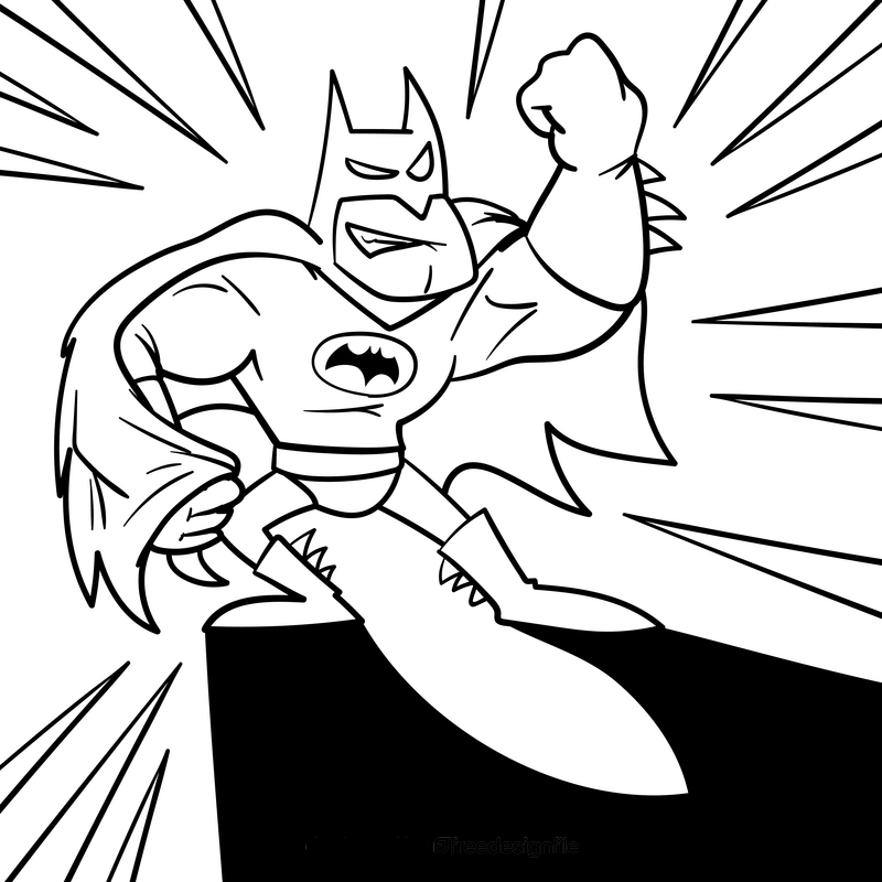 Batman superhero cartoon drawing black and white vector