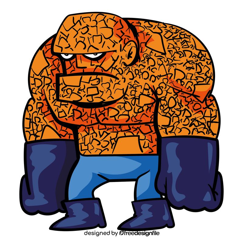 Thing superhero cartoon clipart