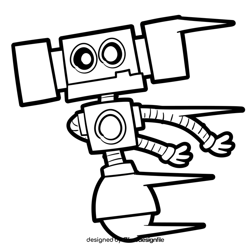 Green Zord cartoon black and white clipart