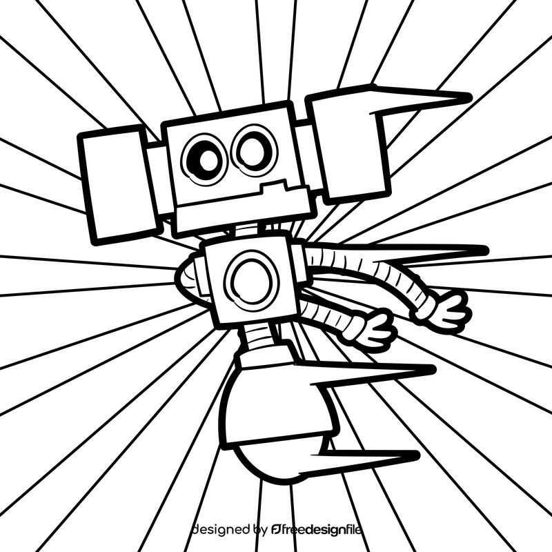 Green Zord cartoon drawing black and white vector