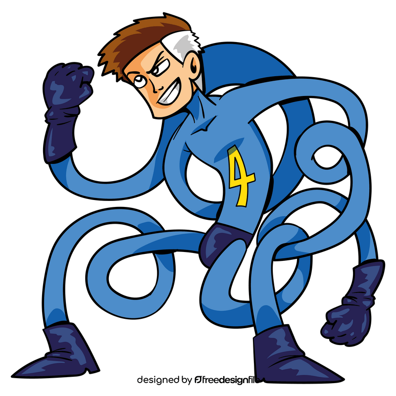 Elastic man superhero cartoon clipart free download