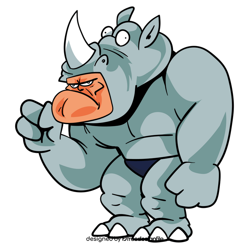 Rhino superhero cartoon clipart