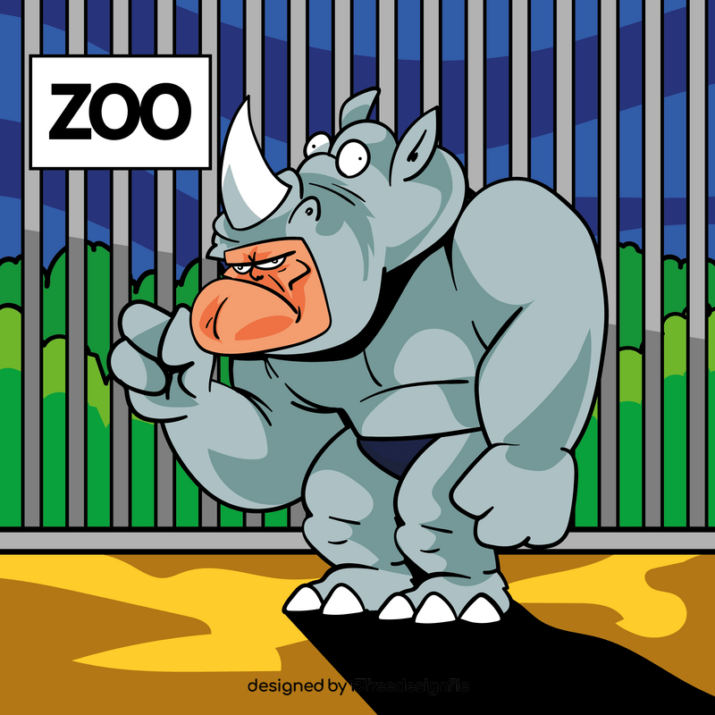 Rhino superhero cartoon vector