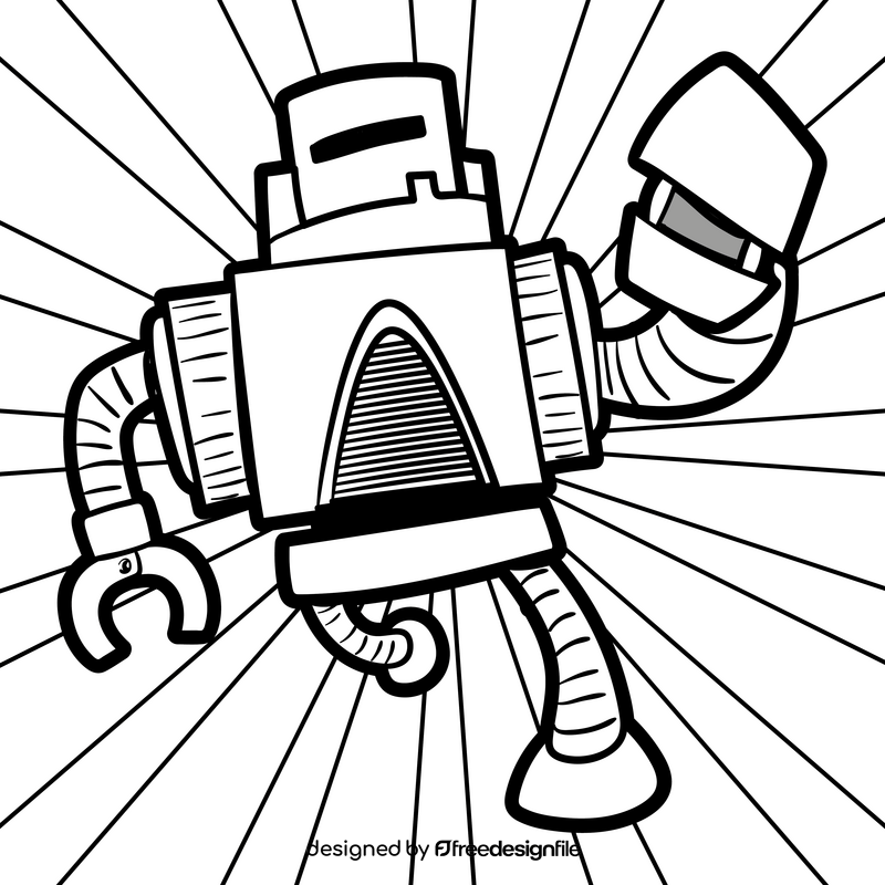 Red Zord cartoon drawing black and white vector