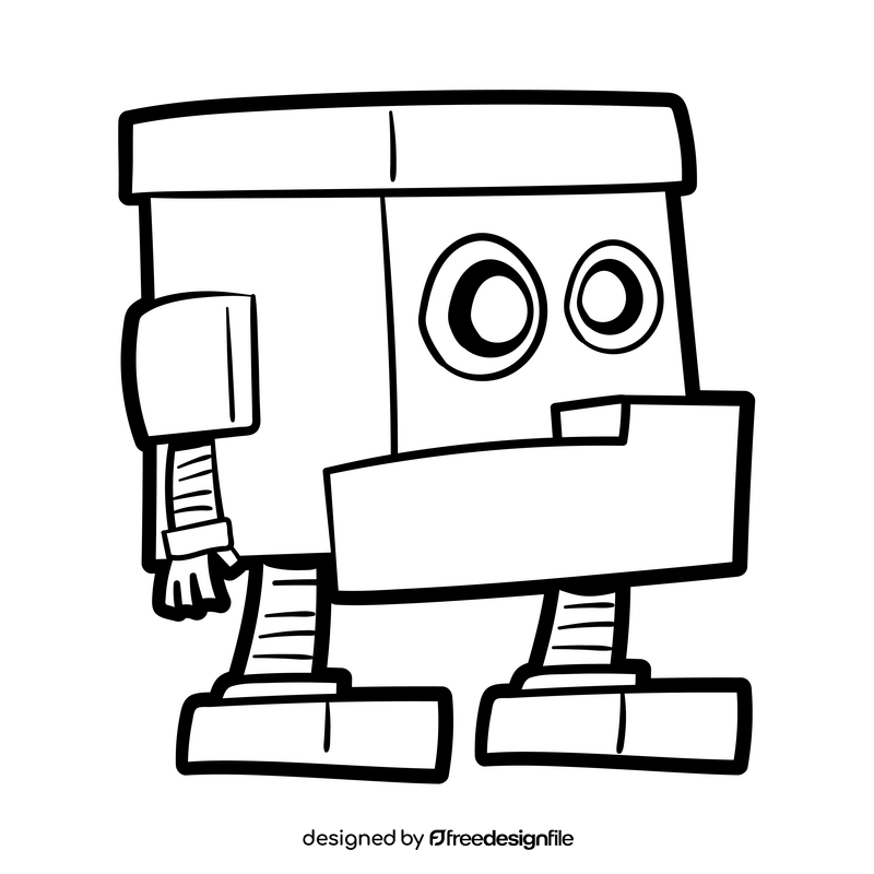 Yellow Zord cartoon black and white clipart