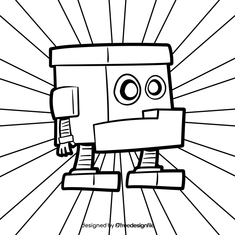 Yellow Zord cartoon drawing black and white vector