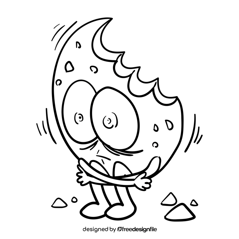 Cookie cartoon black and white clipart
