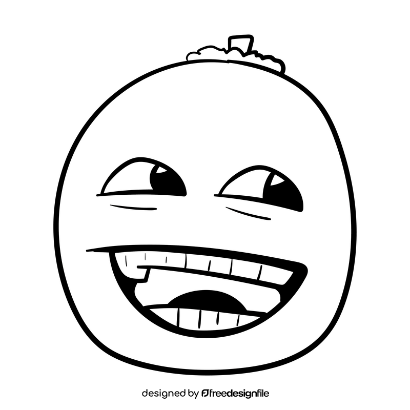 Orange cartoon black and white clipart