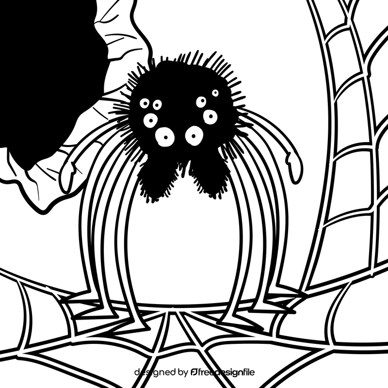 Spider cartoon drawing black and white vector