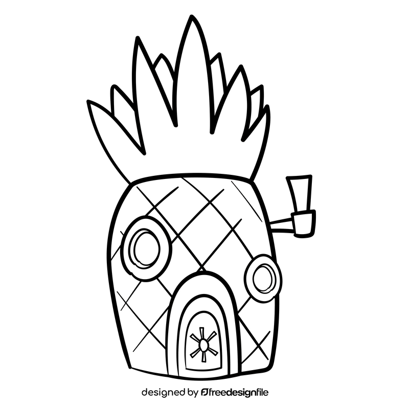 Pineapple cartoon black and white clipart free download