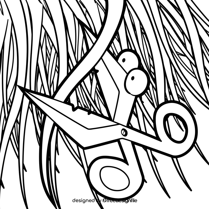 Scissors cartoon drawing black and white vector