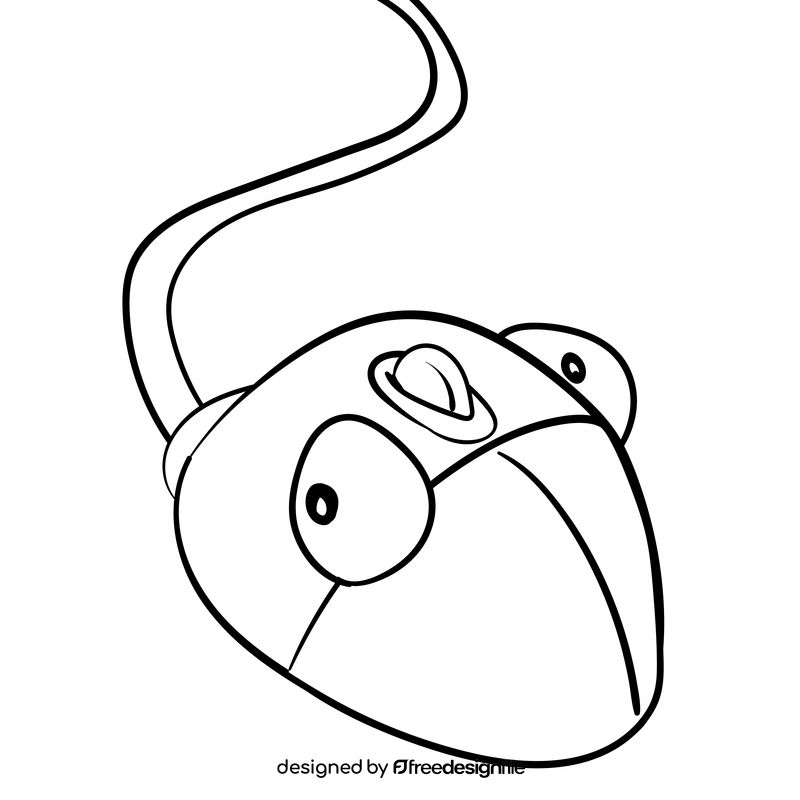 Computer mouse cartoon black and white clipart