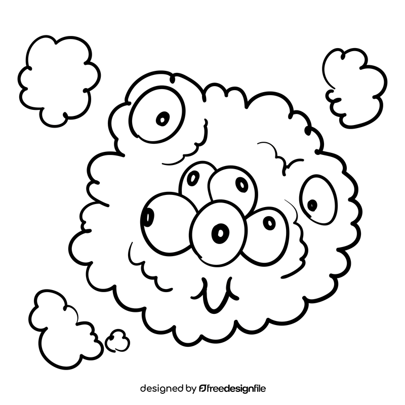 Clouds 5 cartoon black and white clipart