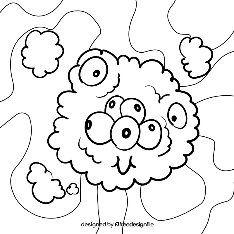 Clouds 5 cartoon drawing black and white vector