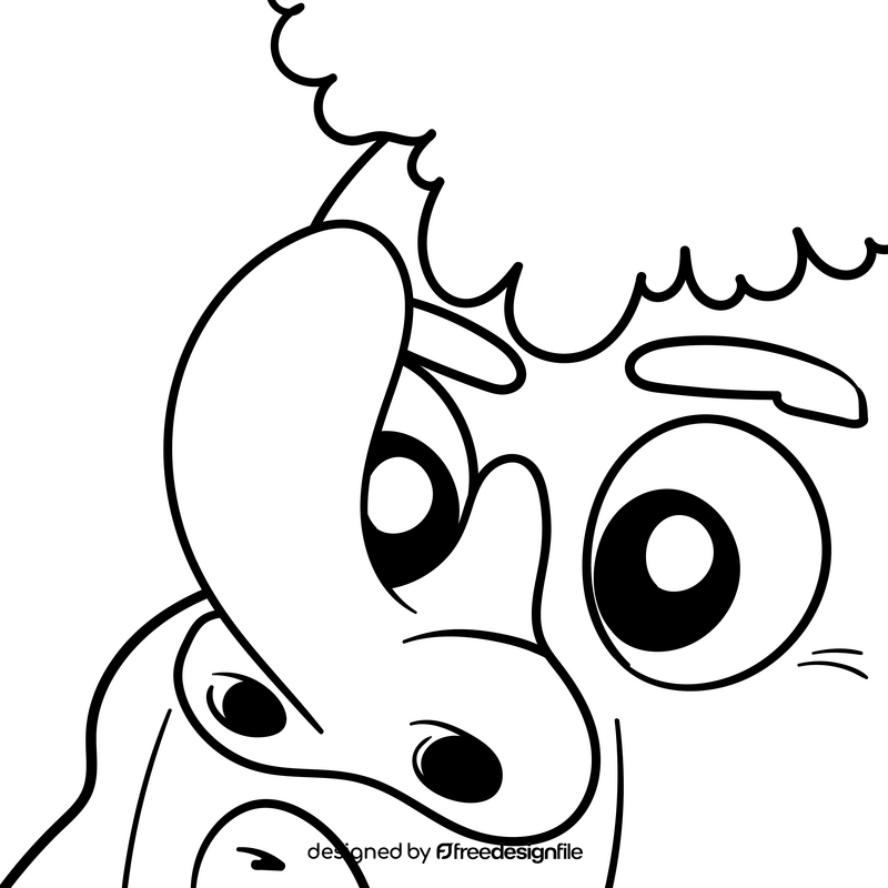 Nose cartoon drawing black and white vector