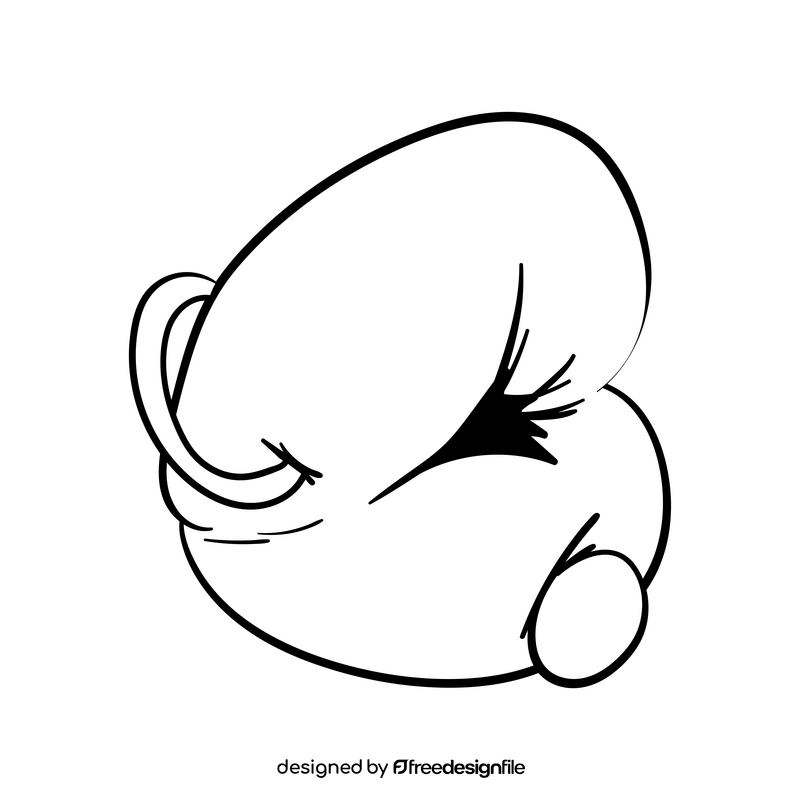 Lips cartoon black and white clipart