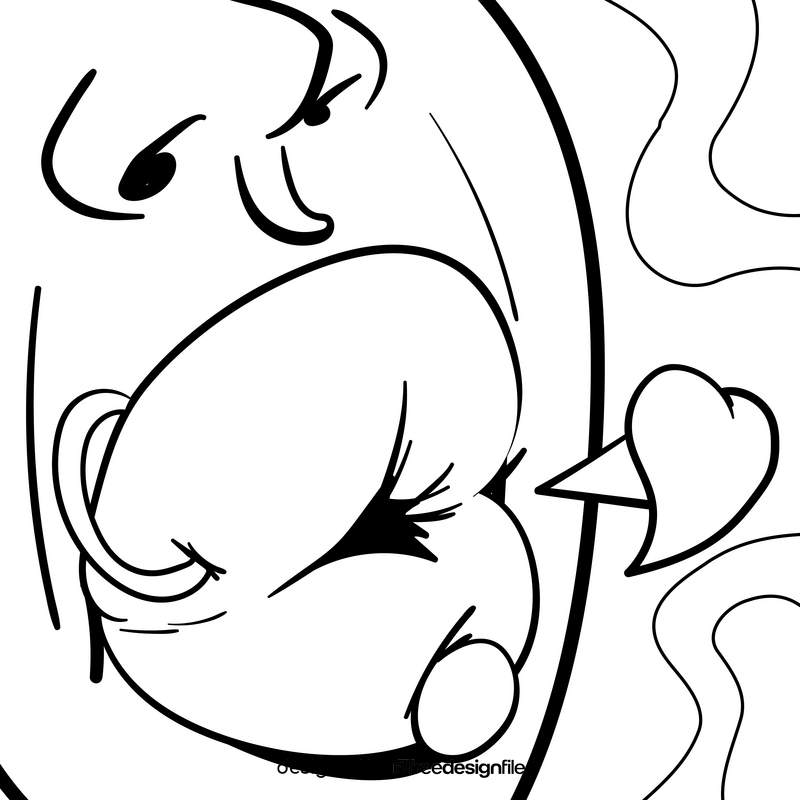 Lips cartoon drawing black and white vector