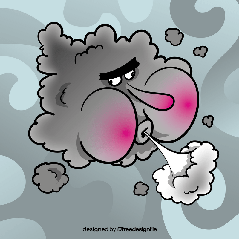 Wind, cloud cartoon vector