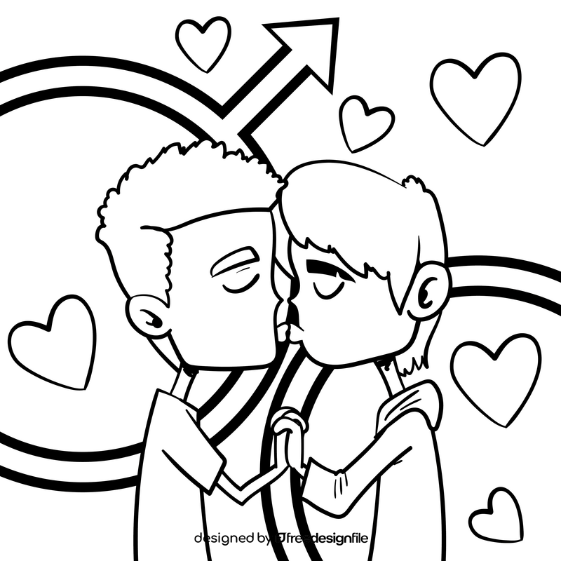 Love cartoon drawing black and white vector