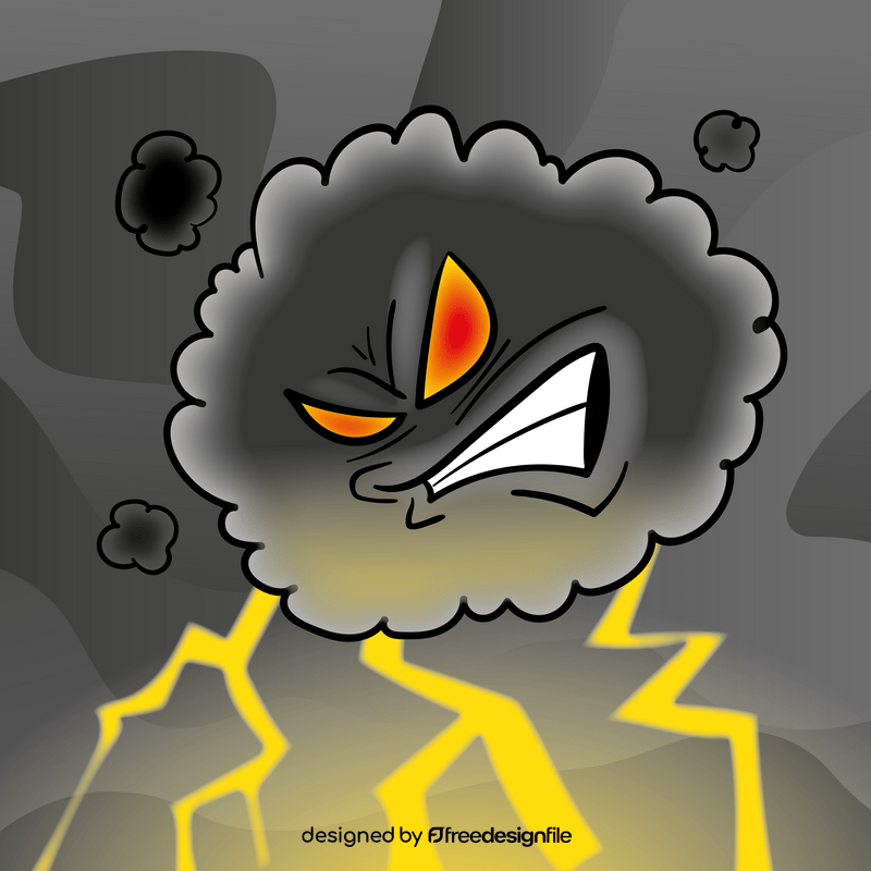 Cloud with lightning cartoon vector