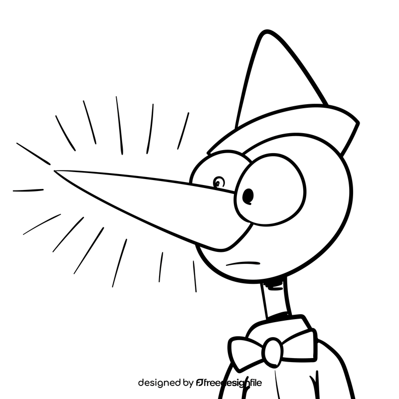Nose cartoon drawing black and white vector