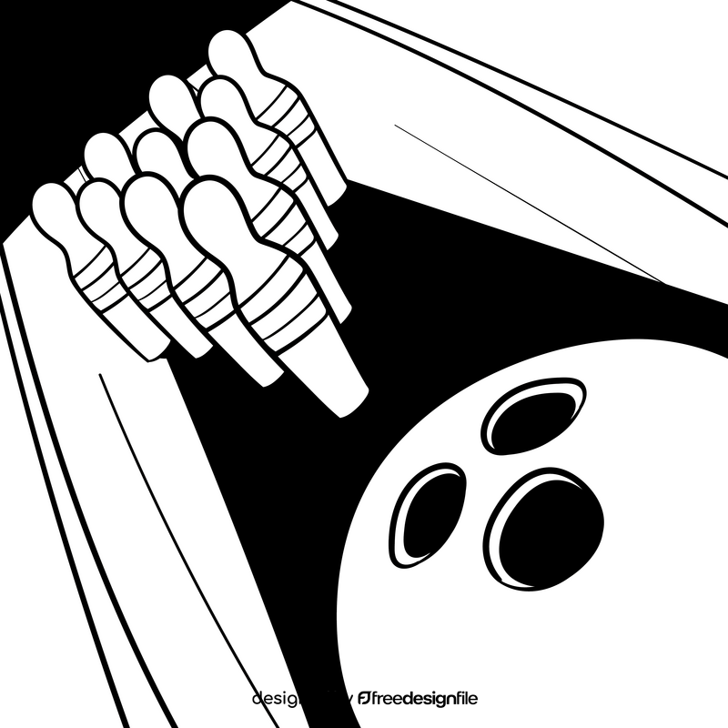Bowling cartoon drawing black and white vector
