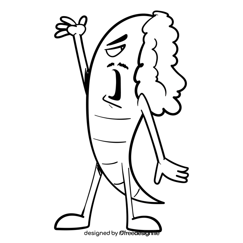 Carrot cartoon black and white clipart