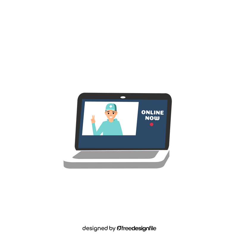 Laptop video call clipart