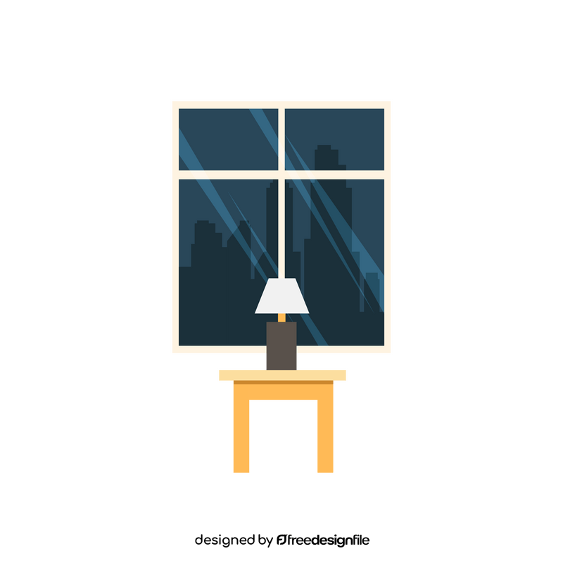 Side table night lamp clipart