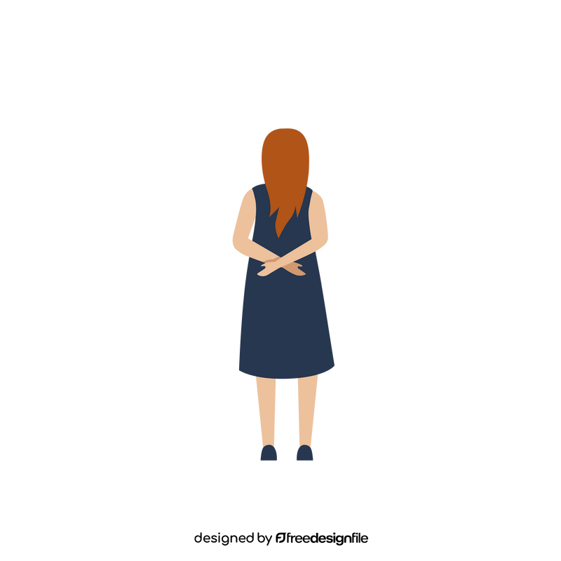 Woman back character clipart