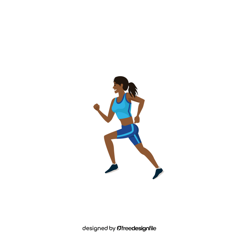 Running black girl clipart