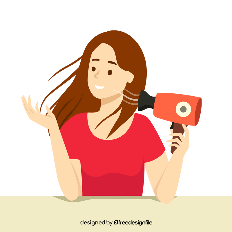 Young woman blowing hair clipart