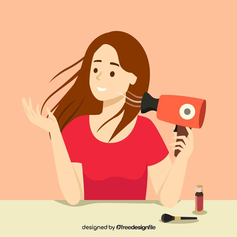Young woman blowing hair stock illustration vector