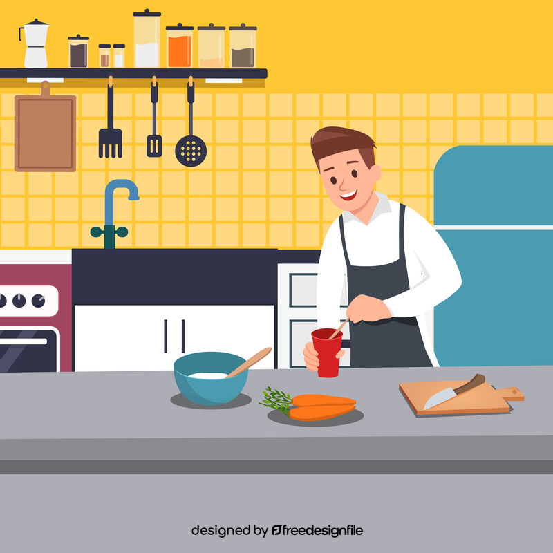 Man cooking stock illustration vector