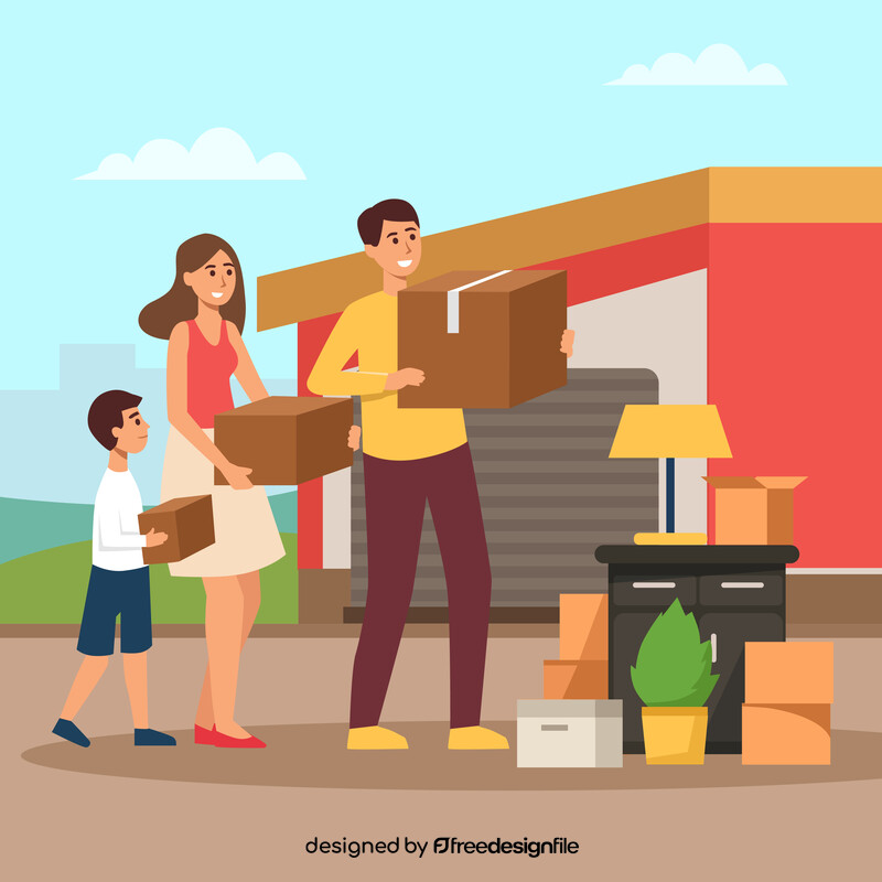Family moving new house stock illustration vector