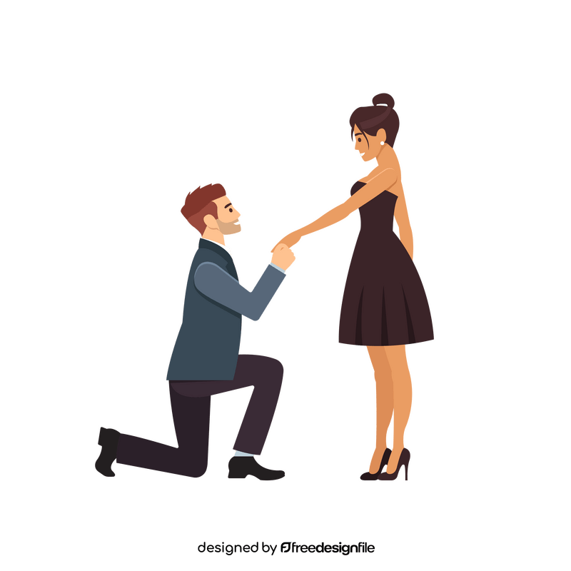 Marriage proposal clipart
