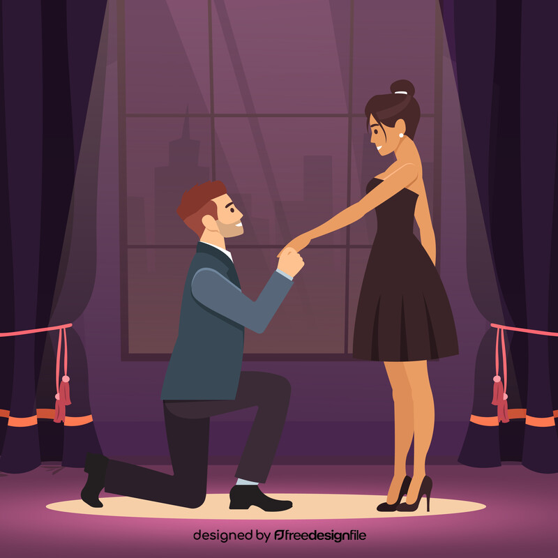 Marriage proposal vector